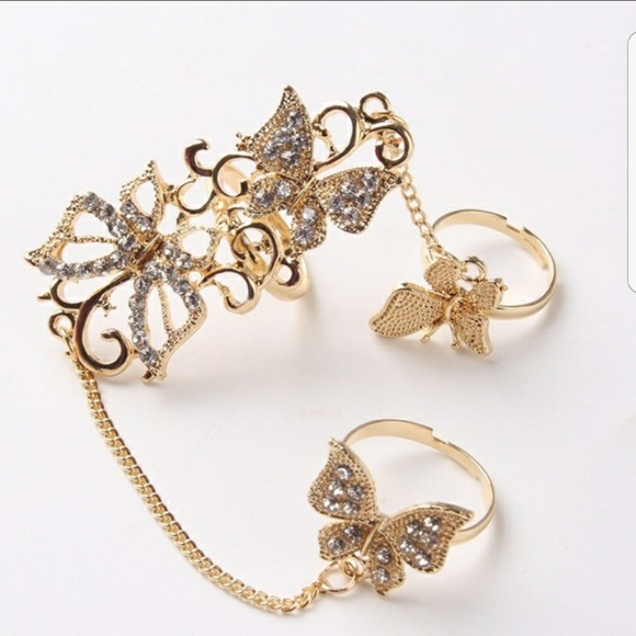 🥳GIFTED 🥳🦋 FLOWER AND BUTTERFLY RING 🦋 - Picture 2 of 3